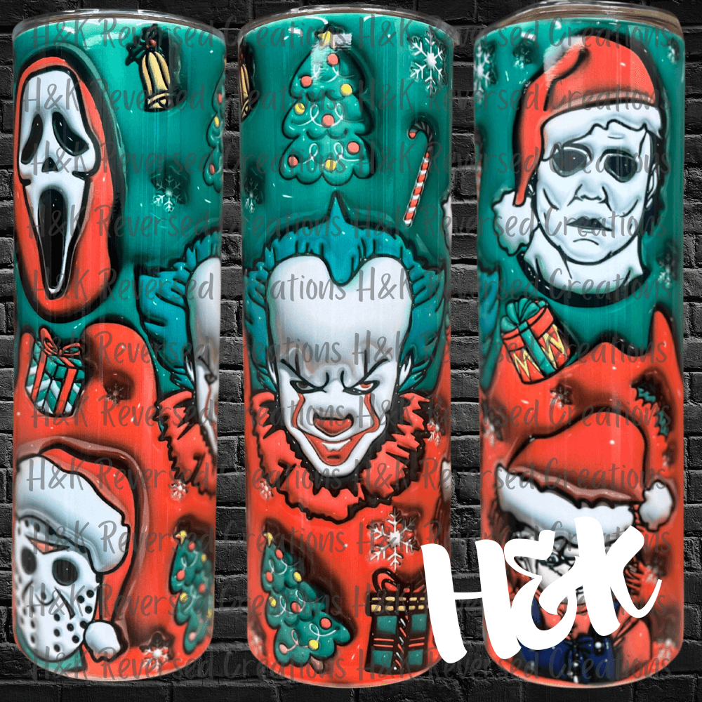 Puff 3D Christmas Horror Tumbler - H&K Reversed Creations