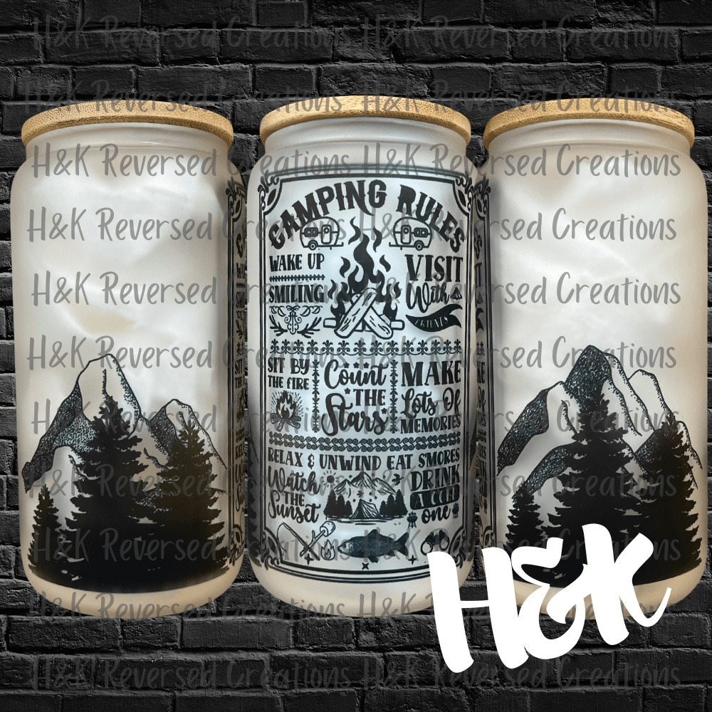 Camping Glass Can - H&K Reversed Creations