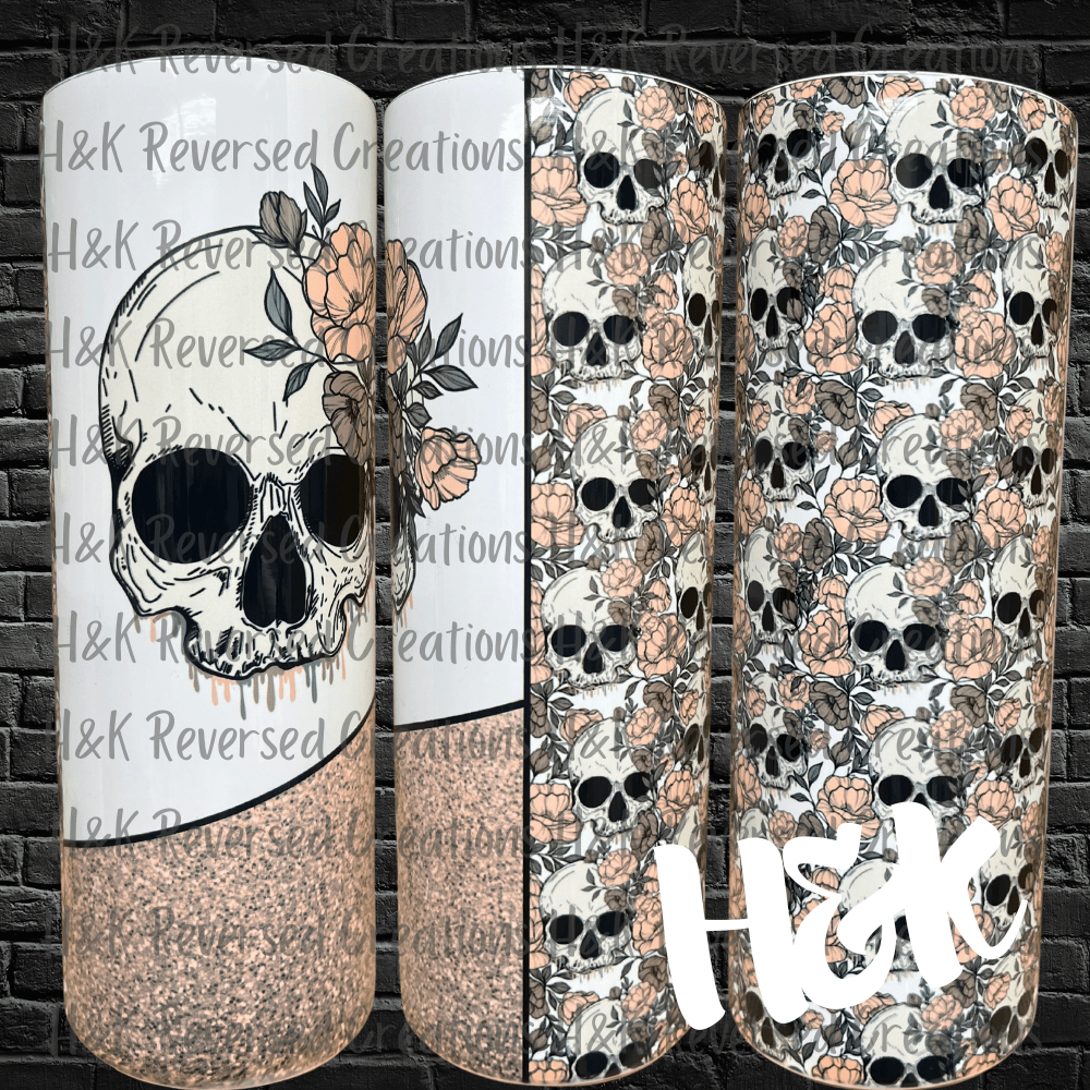 Rose Skellie Tumbler - H&K Reversed Creations