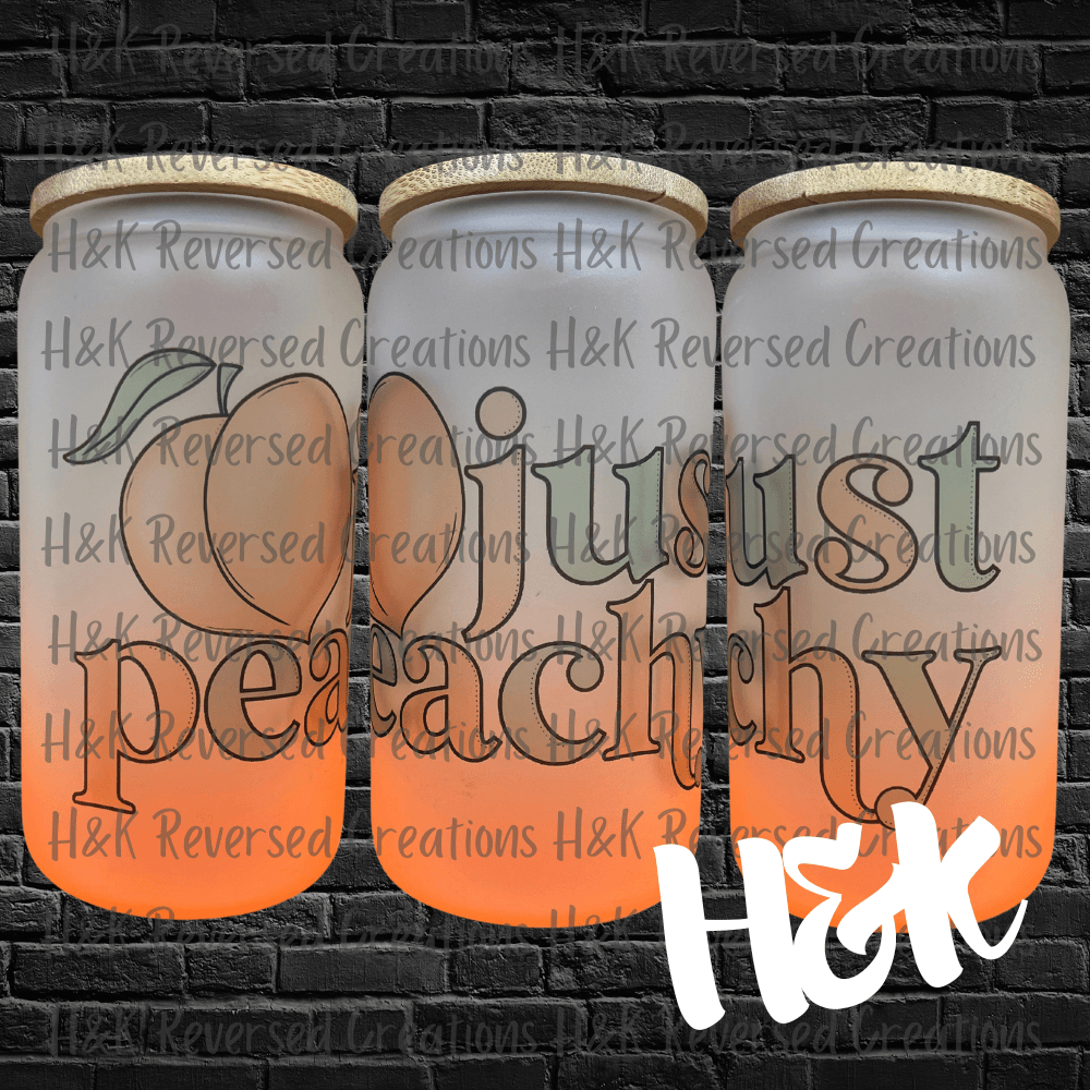 Just Peachy Glass Can - H&K Reversed Creations