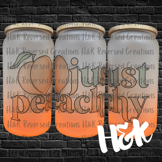 Just Peachy Glass Can - H&K Reversed Creations