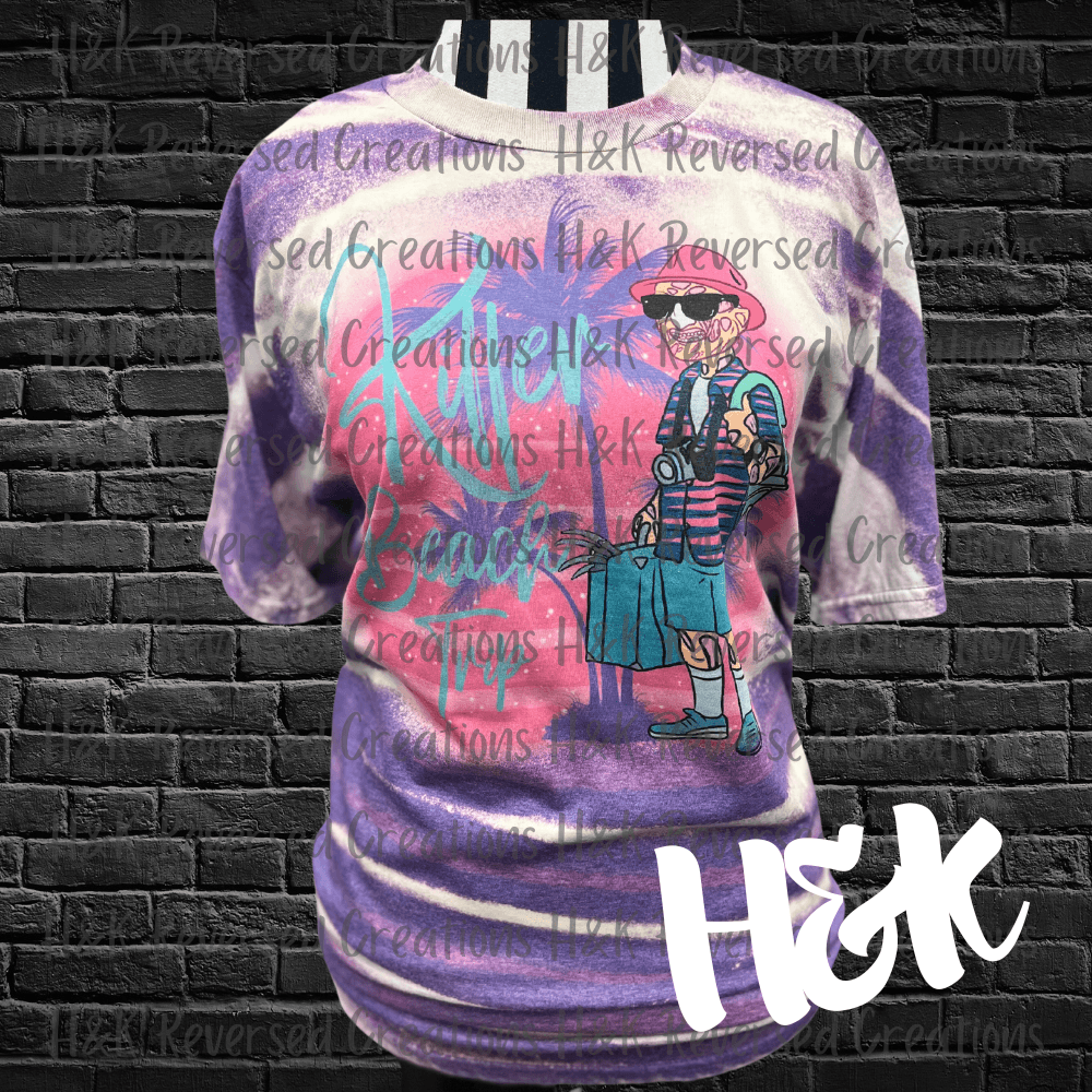 Killer Beach Trip Bleached Tee - H&K Reversed Creations