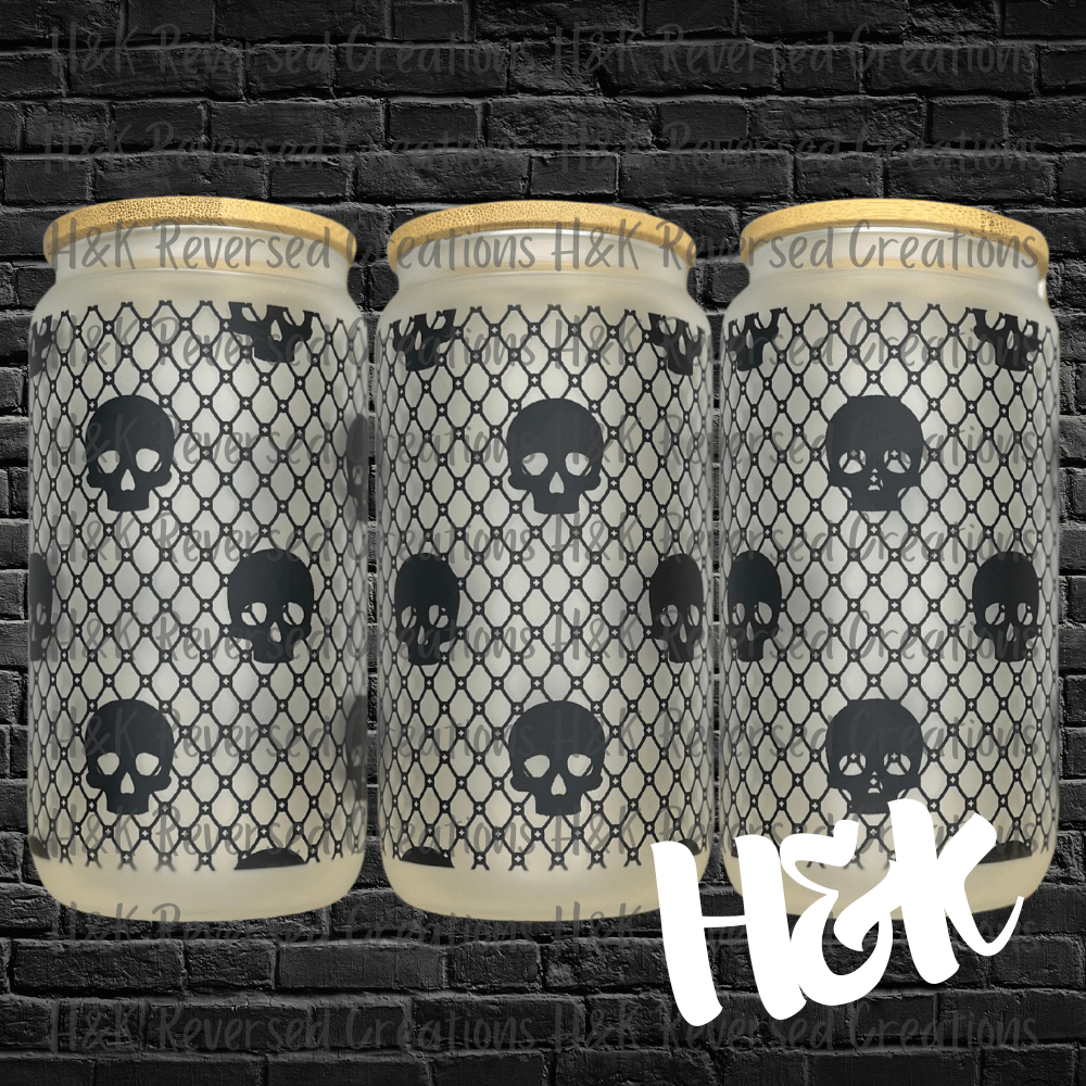 Skulls Glass Can - H&K Reversed Creations