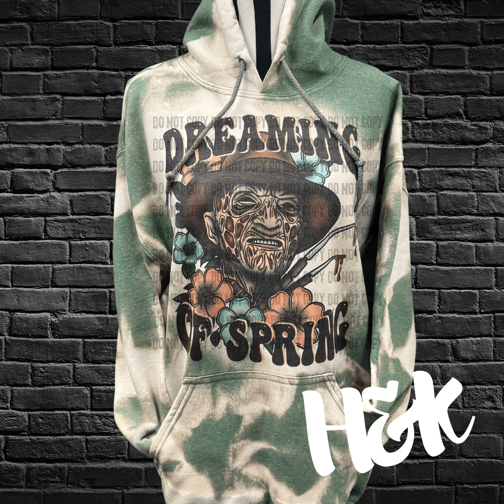 Dreaming Of Spring Bleached Hoodie - H&K Reversed Creations