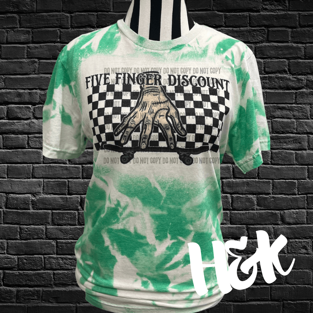 Five Finger Discount Bleached Tee - H&K Reversed Creations