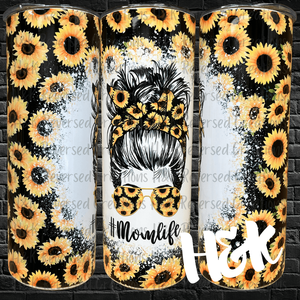 Sunflower Mom Life Tumbler - H&K Reversed Creations