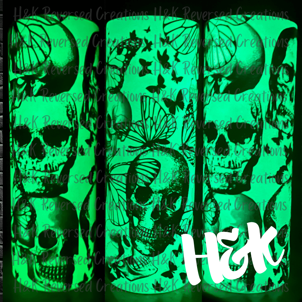 Glow In The Dark Skull Tumbler - H&K Reversed Creations
