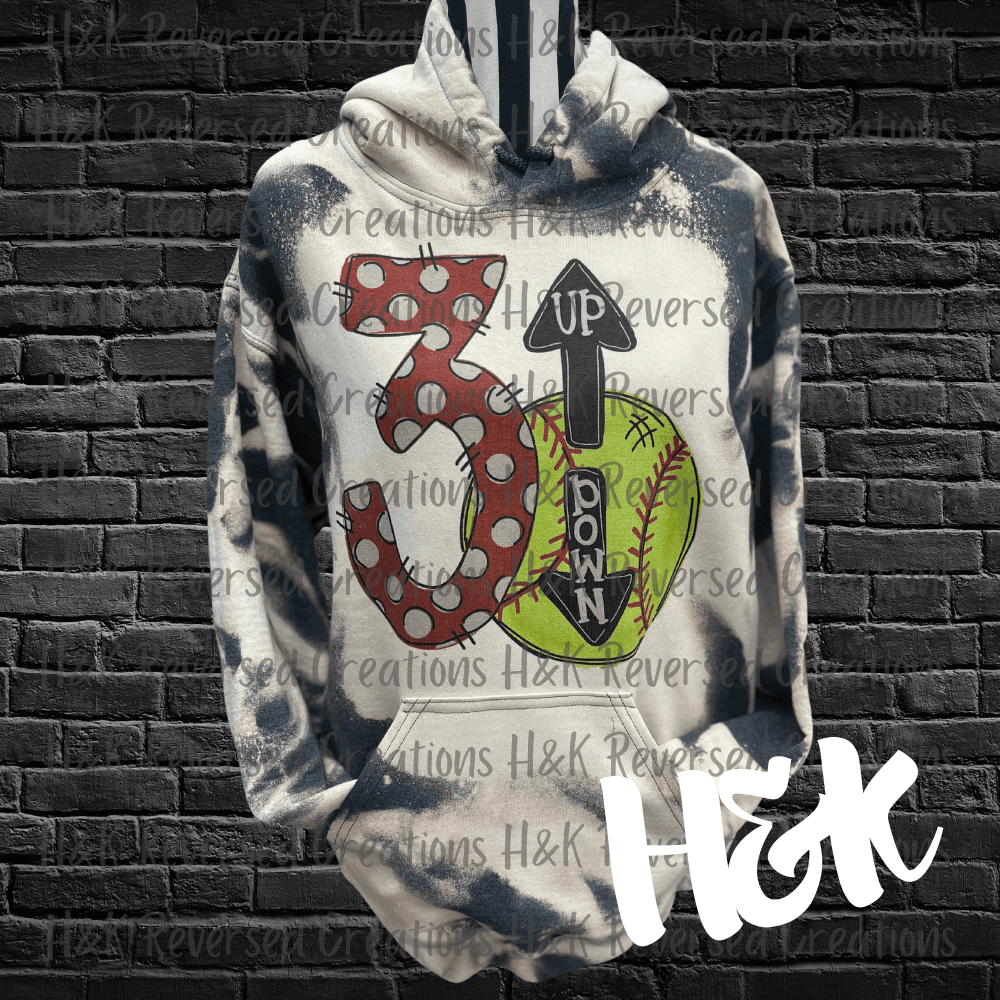 3Up 3Down Softball Hoodie - H&K Reversed Creations
