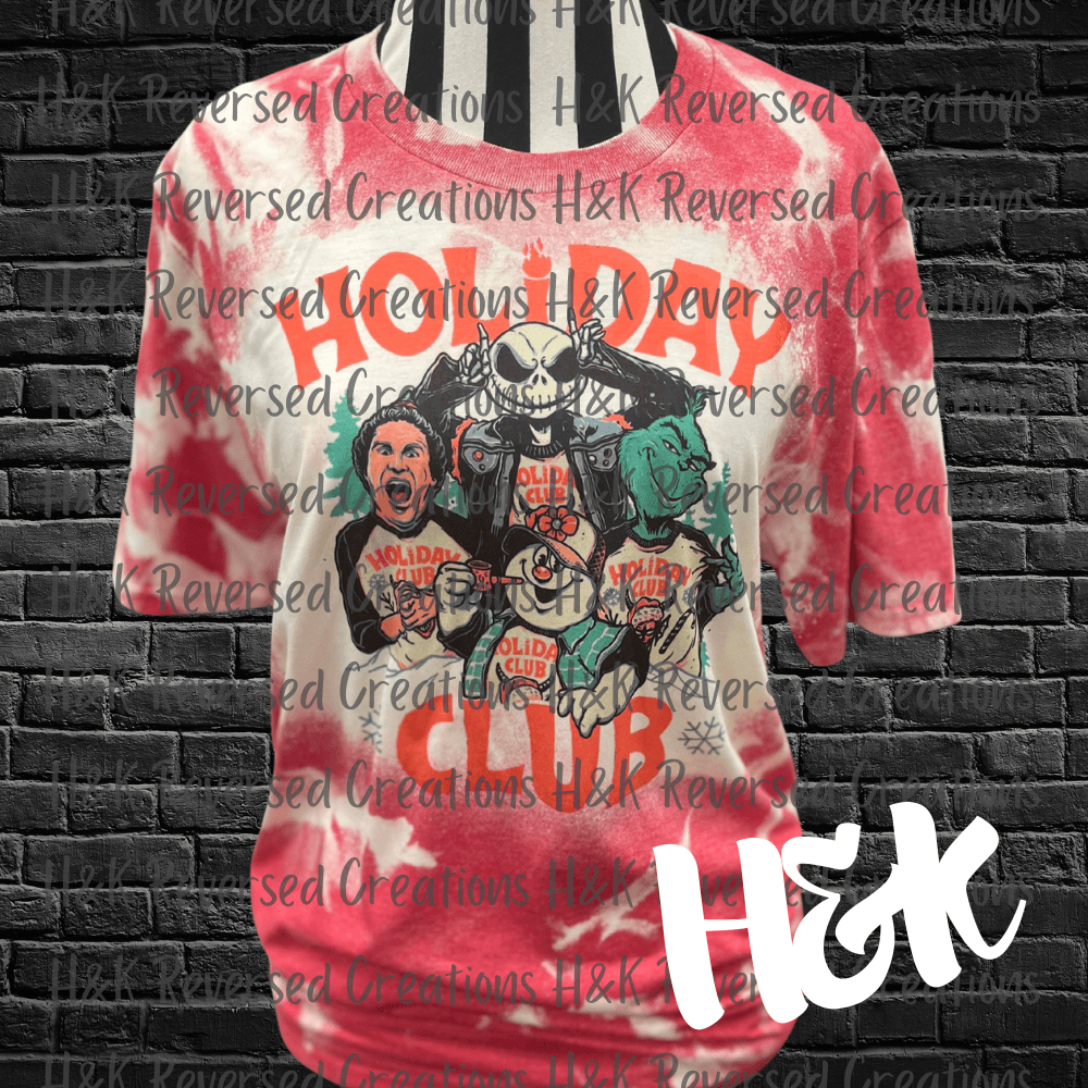 Holiday Club Bleached Tee - H&K Reversed Creations