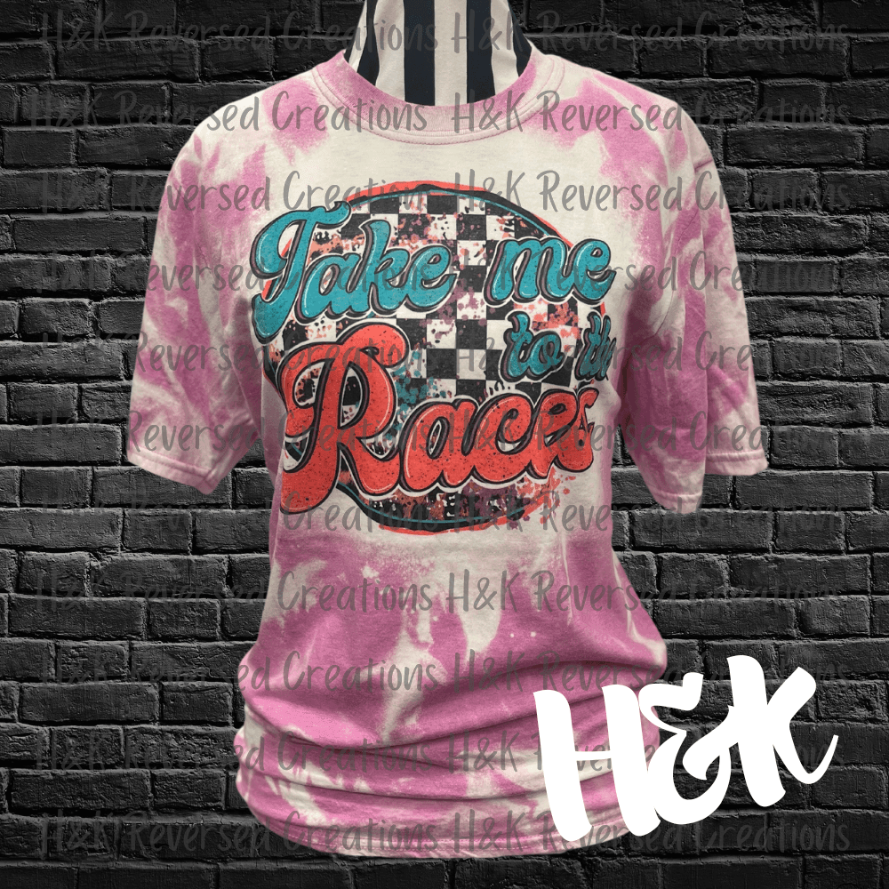 Take Me To The Races Bleached Tee - H&K Reversed Creations