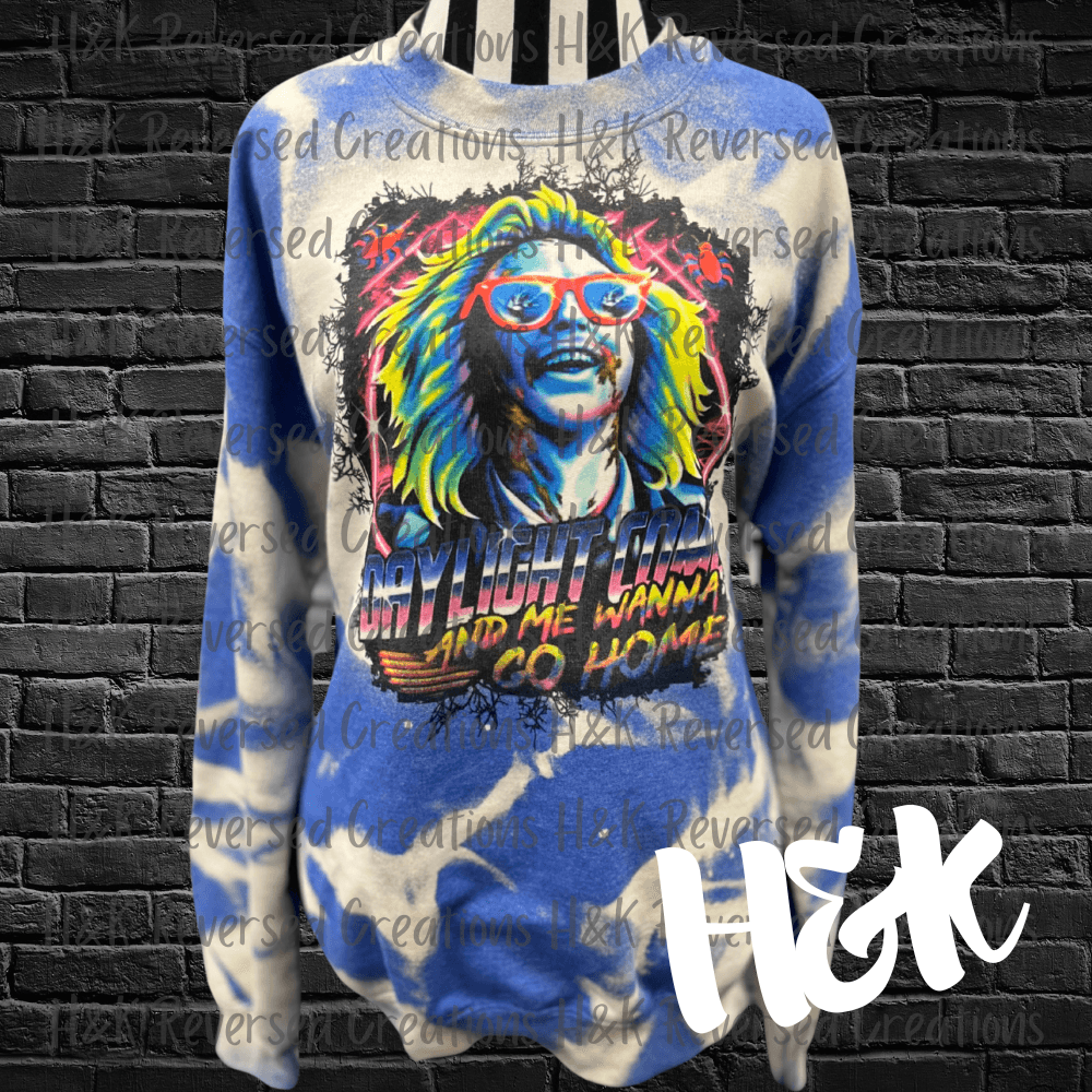 Beetlejuice Bleached Crewneck Sweatshirt - H&K Reversed Creations