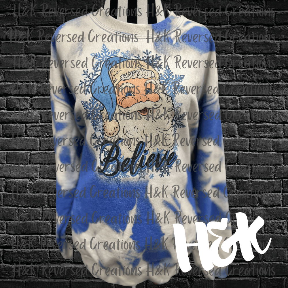 Believe Bleached Crewneck - H&K Reversed Creations