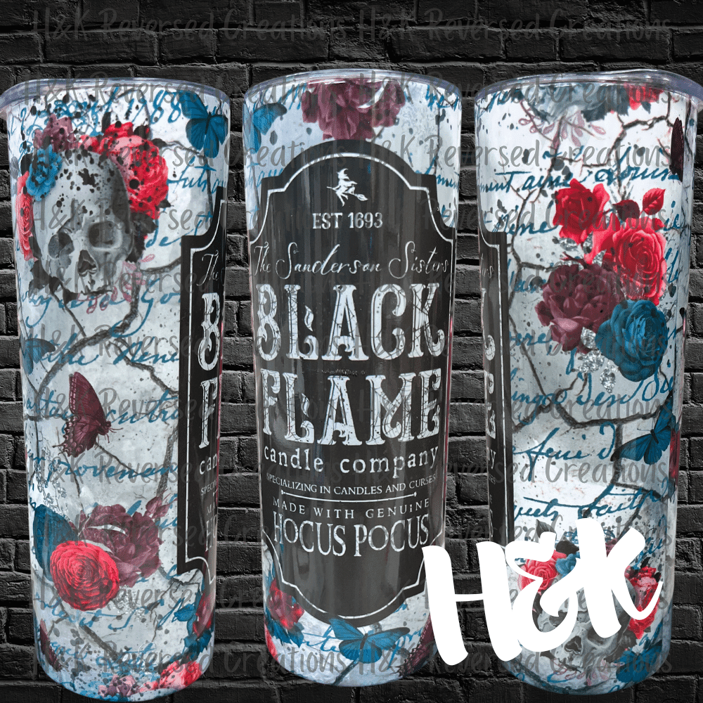 Black Flame Tumbler - H&K Reversed Creations
