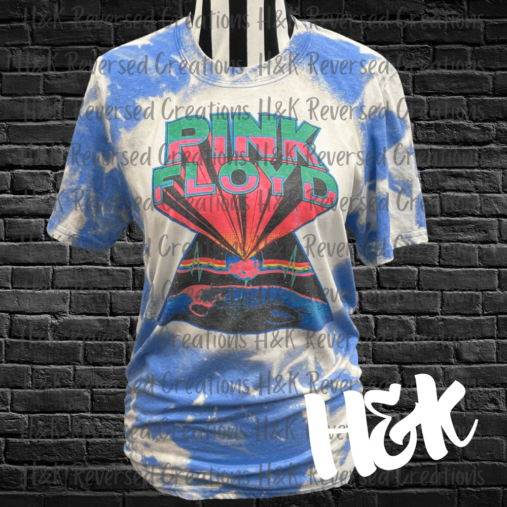 Pink Floyd Blue Bleached T Shirt - H&K Reversed Creations