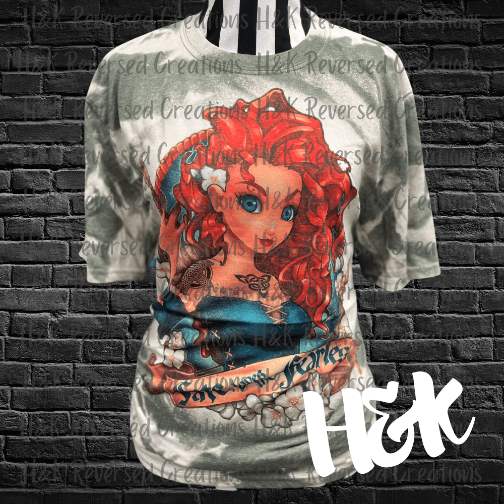 Pin Up Princess Bleached Shirt - H&K Reversed Creations