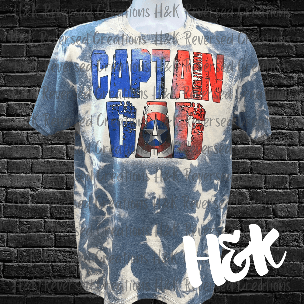 Captain Dad Bleached Tee - H&K Reversed Creations