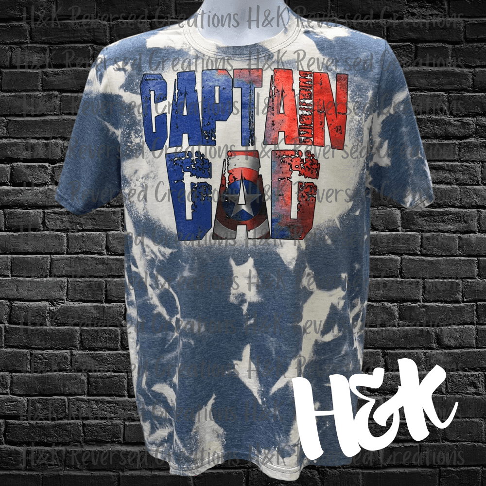 Captain Dad Bleached Tee - H&K Reversed Creations