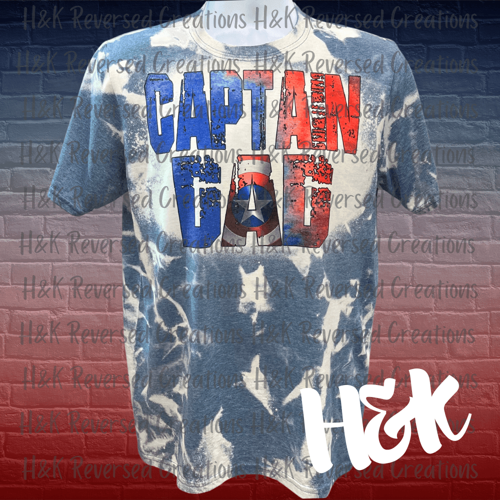 Captain Dad Bleached Tee - H&K Reversed Creations