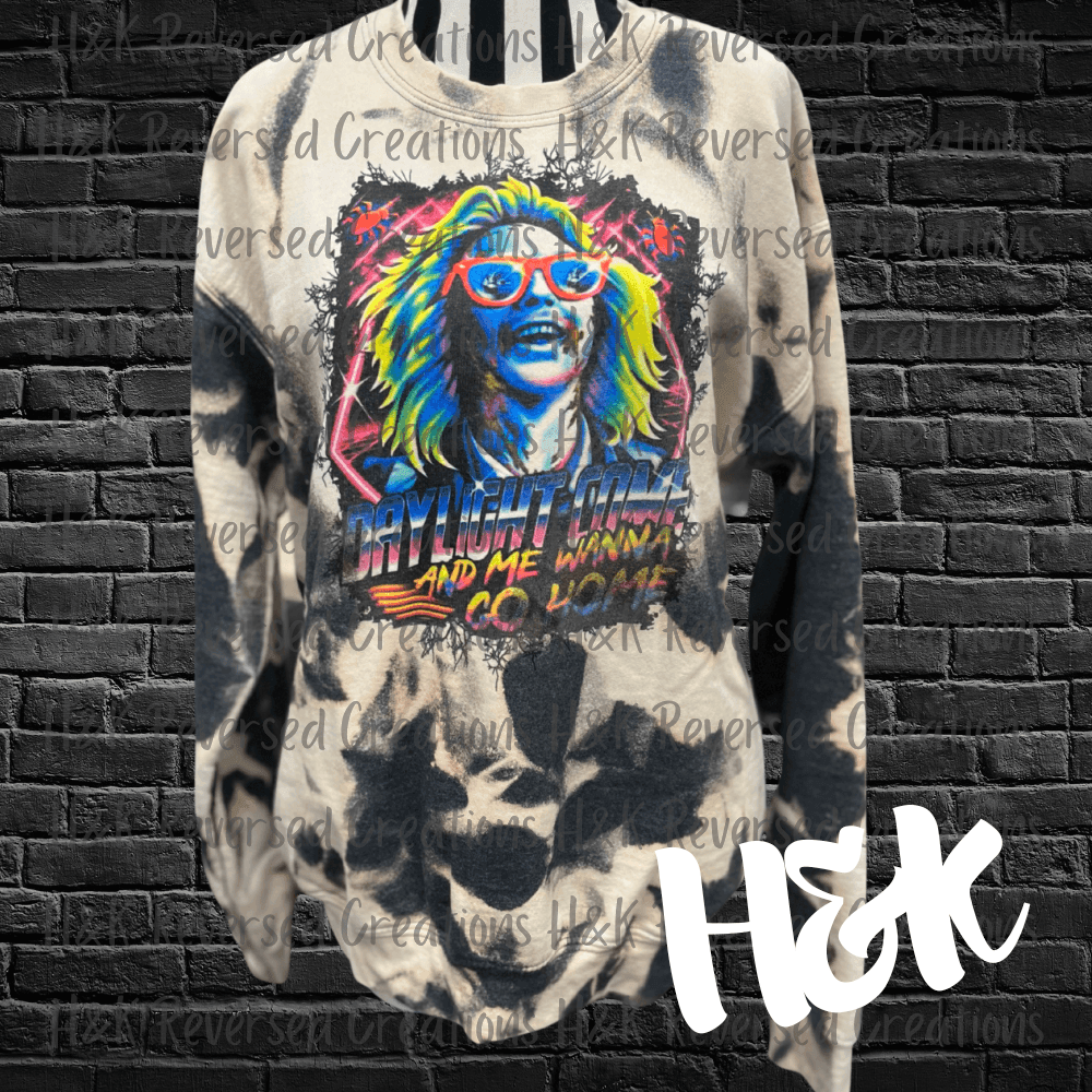 Beetlejuice Bleached Crewneck Sweatshirt - H&K Reversed Creations