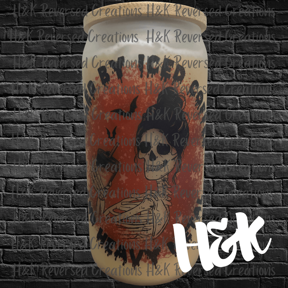 Fueled By Coffee Glass Can - H&K Reversed Creations