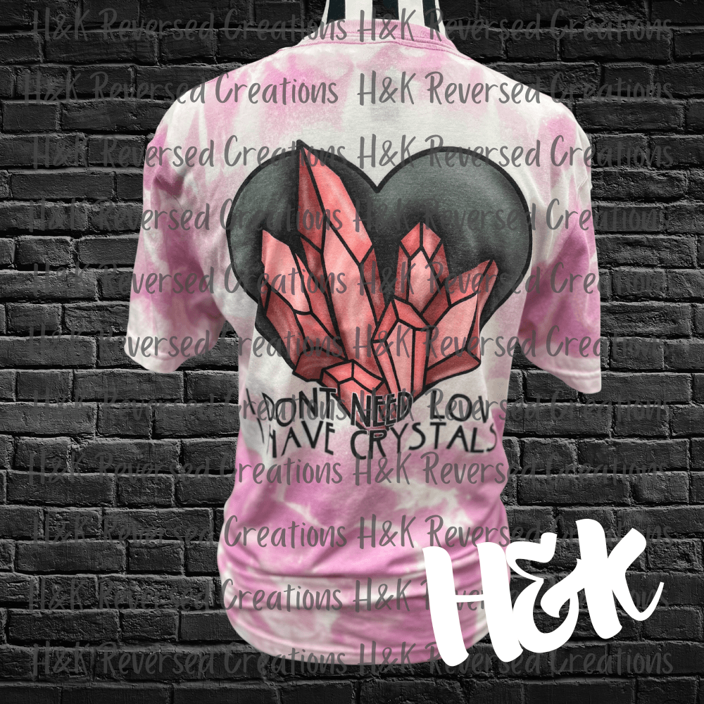 Love And Crystals Bleached Tee - H&K Reversed Creations