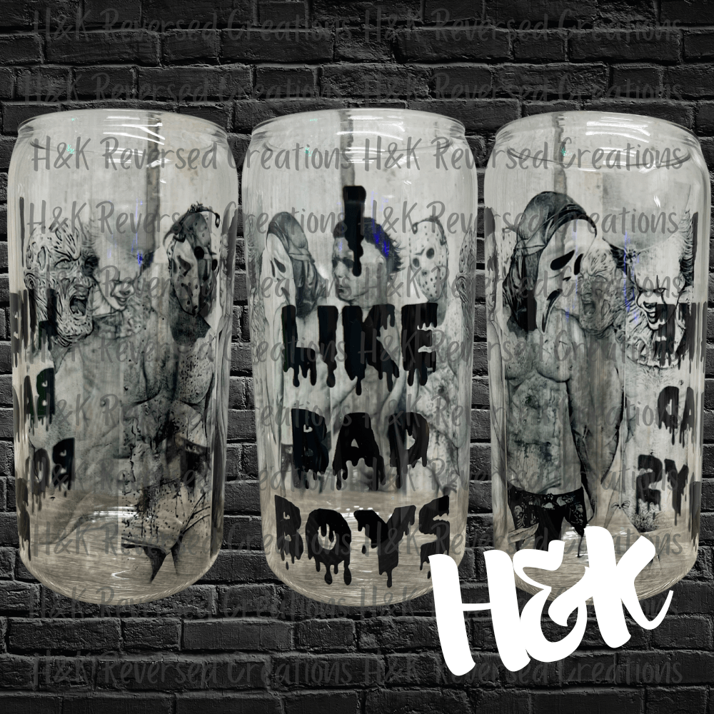 I Like Bad Boys Glass Can - H&K Reversed Creations