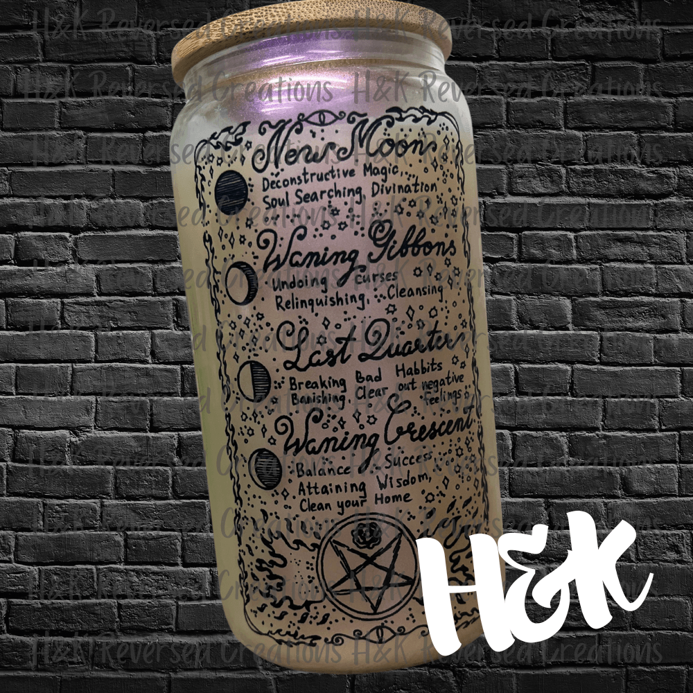 Lunar Spells Iridescent Glass Can - H&K Reversed Creations