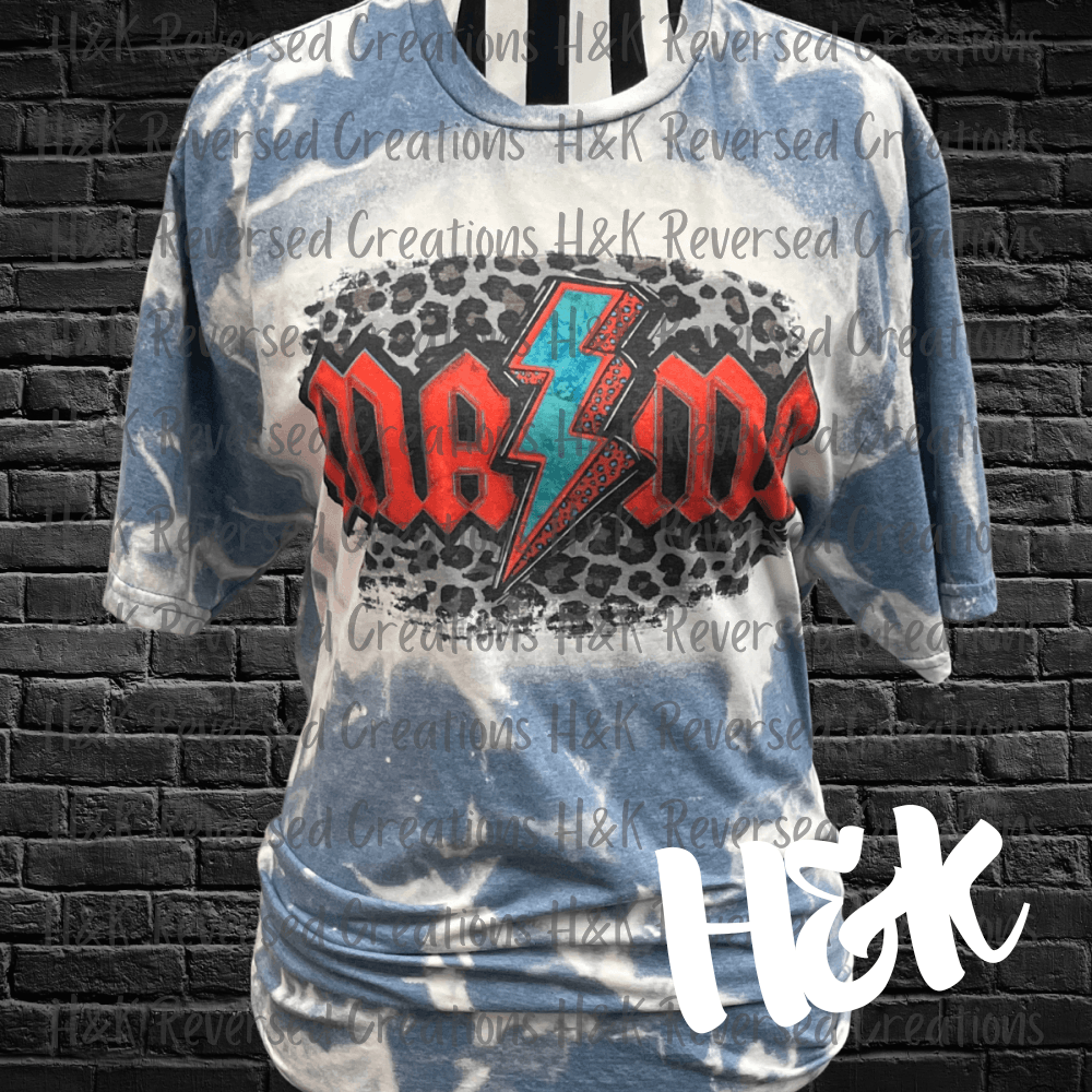 Mama Leopard Print Bleached Sublimation Tee - H&K Reversed Creations
