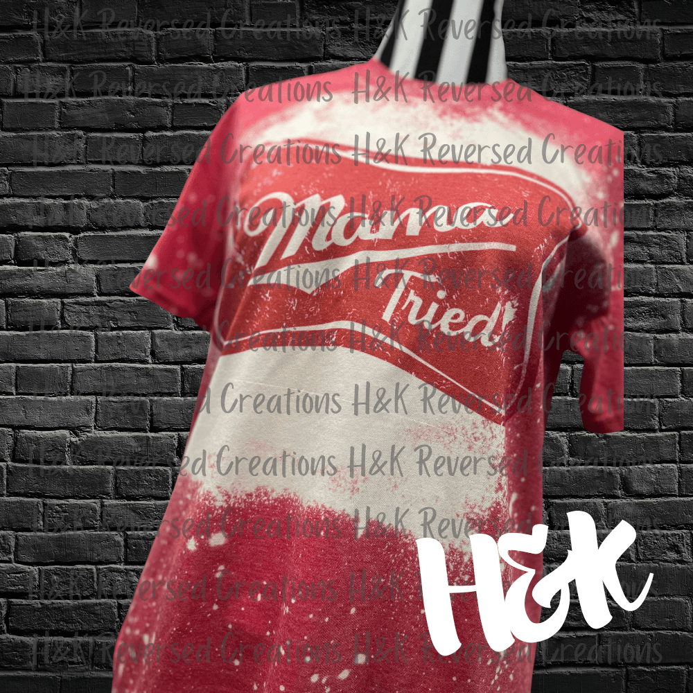 Mama Tried Red Bleached Tee - H&K Reversed Creations