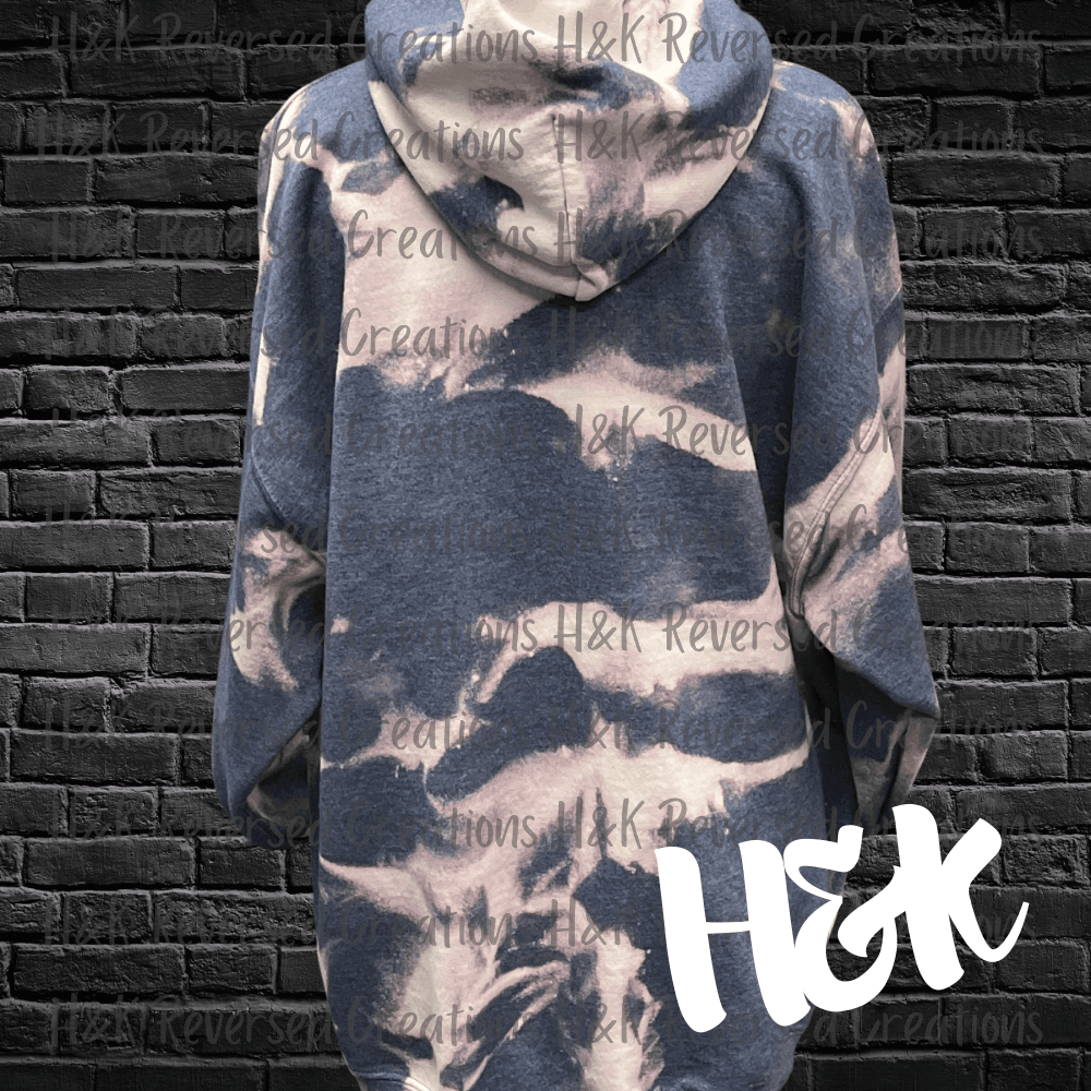 Tattooed Pin Up Hollywood Mugshot Bleached Hoodie - H&K Reversed Creations