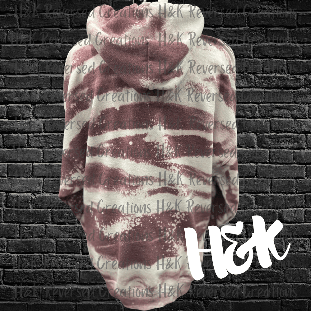 Tattooed Pin Up Hollywood Mugshot Bleached Hoodie - H&K Reversed Creations