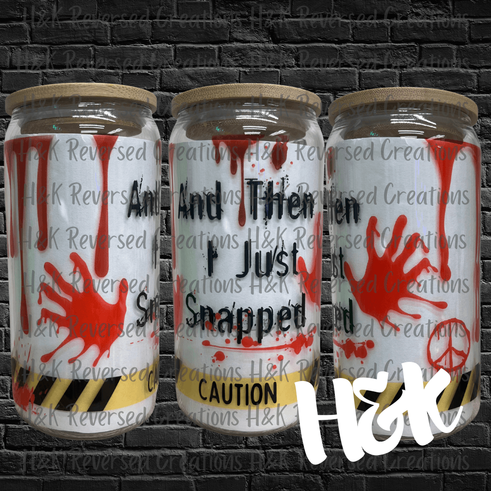 Snapped Clear Glass Can - H&K Reversed Creations