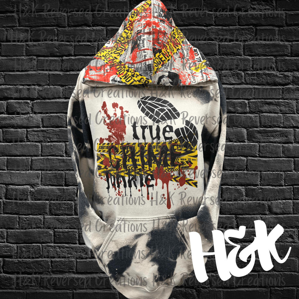 True Crime Bleached Hoodie - H&K Reversed Creations