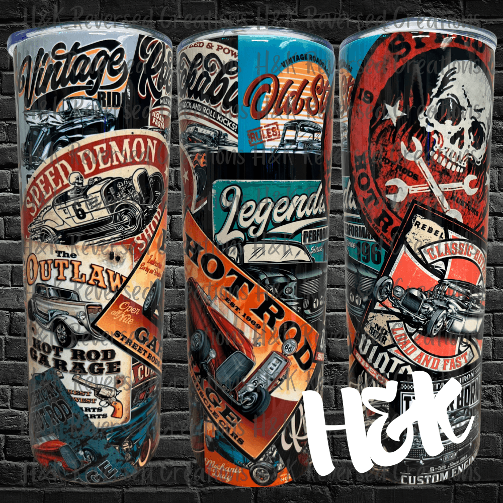 Vintage Hotrod Tumbler - H&K Reversed Creations