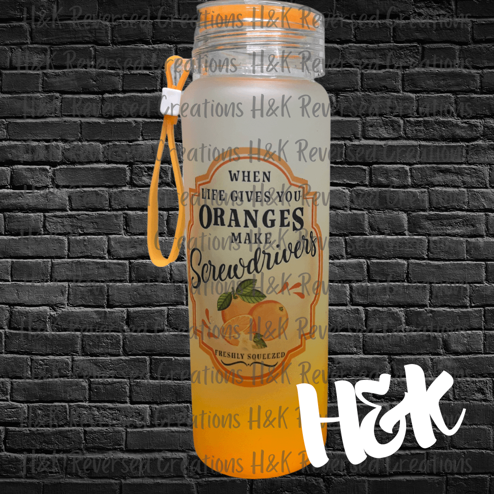 17oz Glass Water Bottles - H&K Reversed Creations