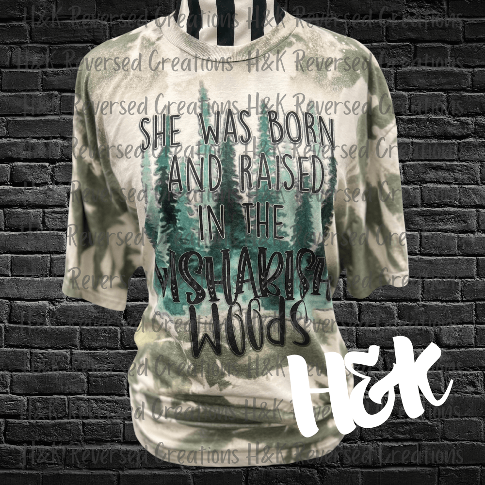 Wish A Bish Woods Green Bleached T-Shirt - H&K Reversed Creations