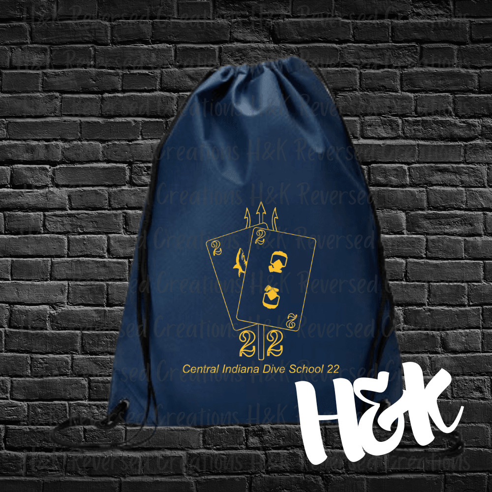 Dive School Drawstring Bag - H&K Reversed Creations 