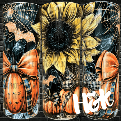 Sunflower Pumpkin Tumbler - H&K Reversed Creations 