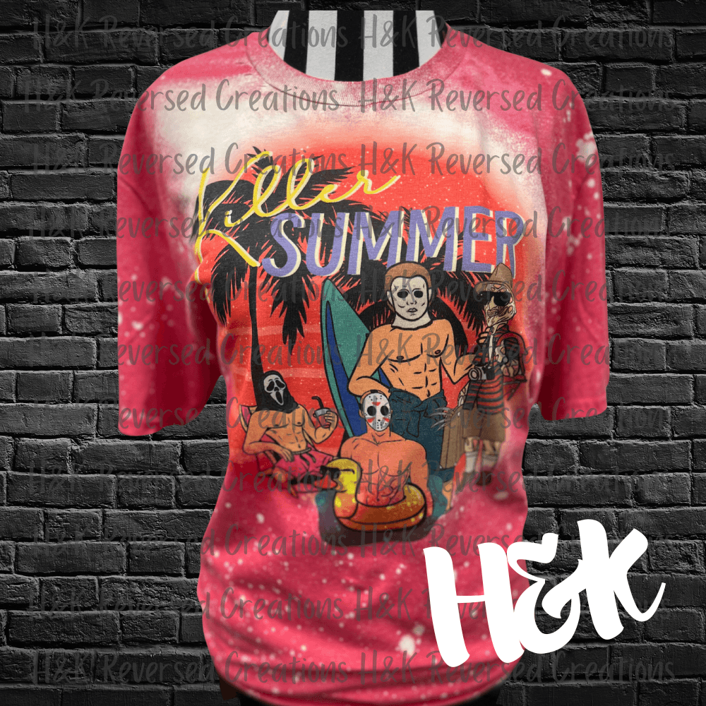 Killer Summer Bleached Tee - H&K Reversed Creations 