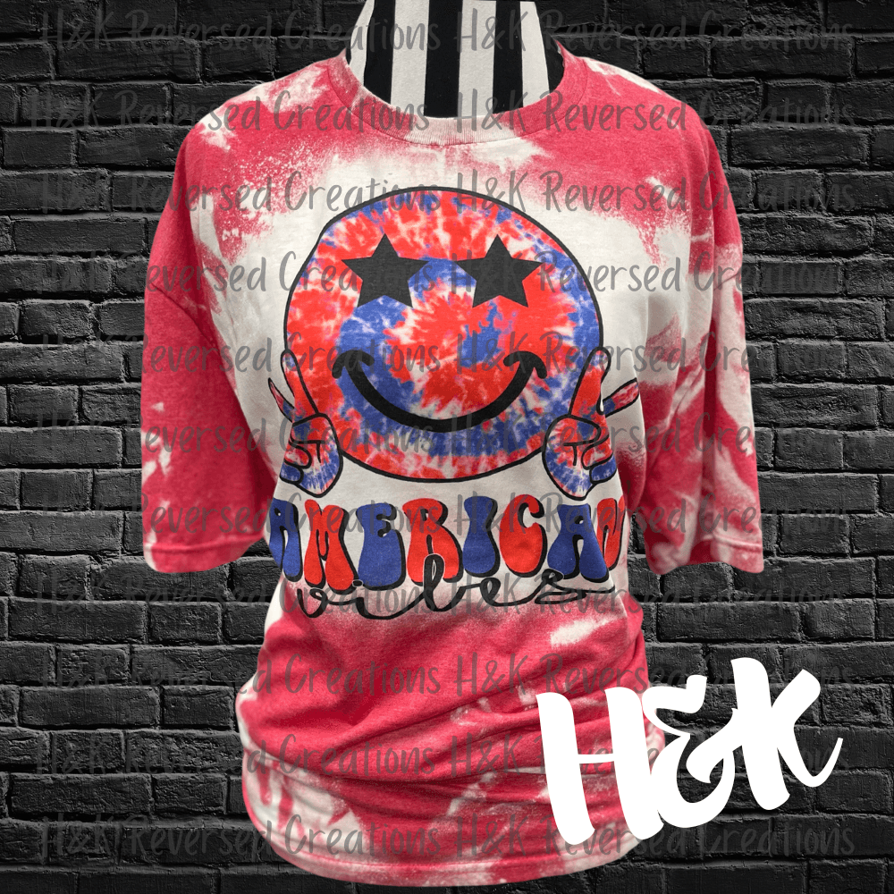 American Vibes Bleached Tee - H&K Reversed Creations 