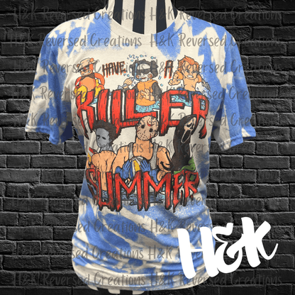 Have A Killer Summer Bleached Tee - H&K Reversed Creations 