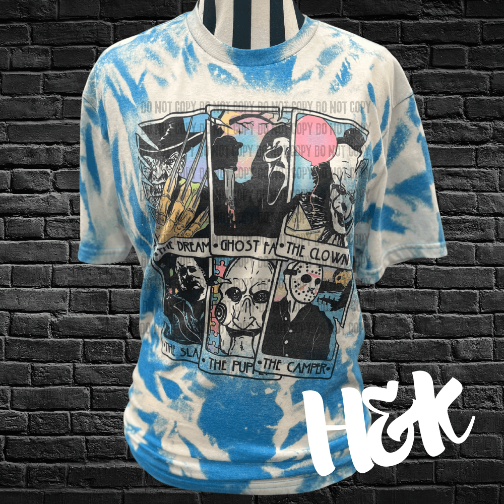 Horror Tarot Cards Bleached Tee - H&K Reversed Creations 