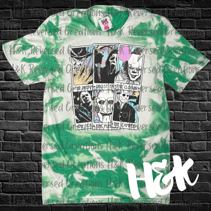 Horror Tarot Cards Bleached Tee - H&K Reversed Creations 