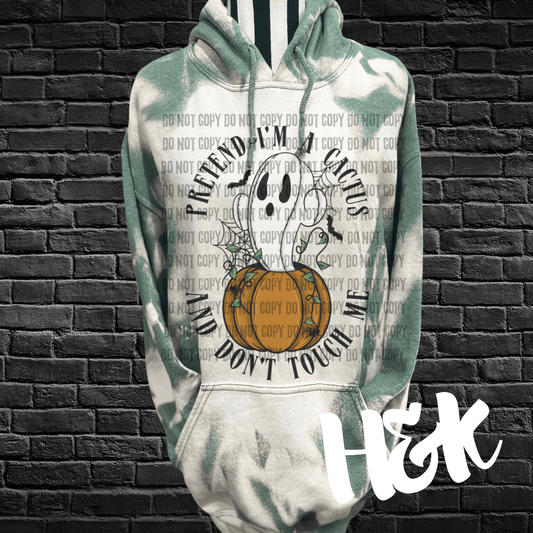 Pretend I'm A Cactus Bleached Hoodie - H&K Reversed Creations 