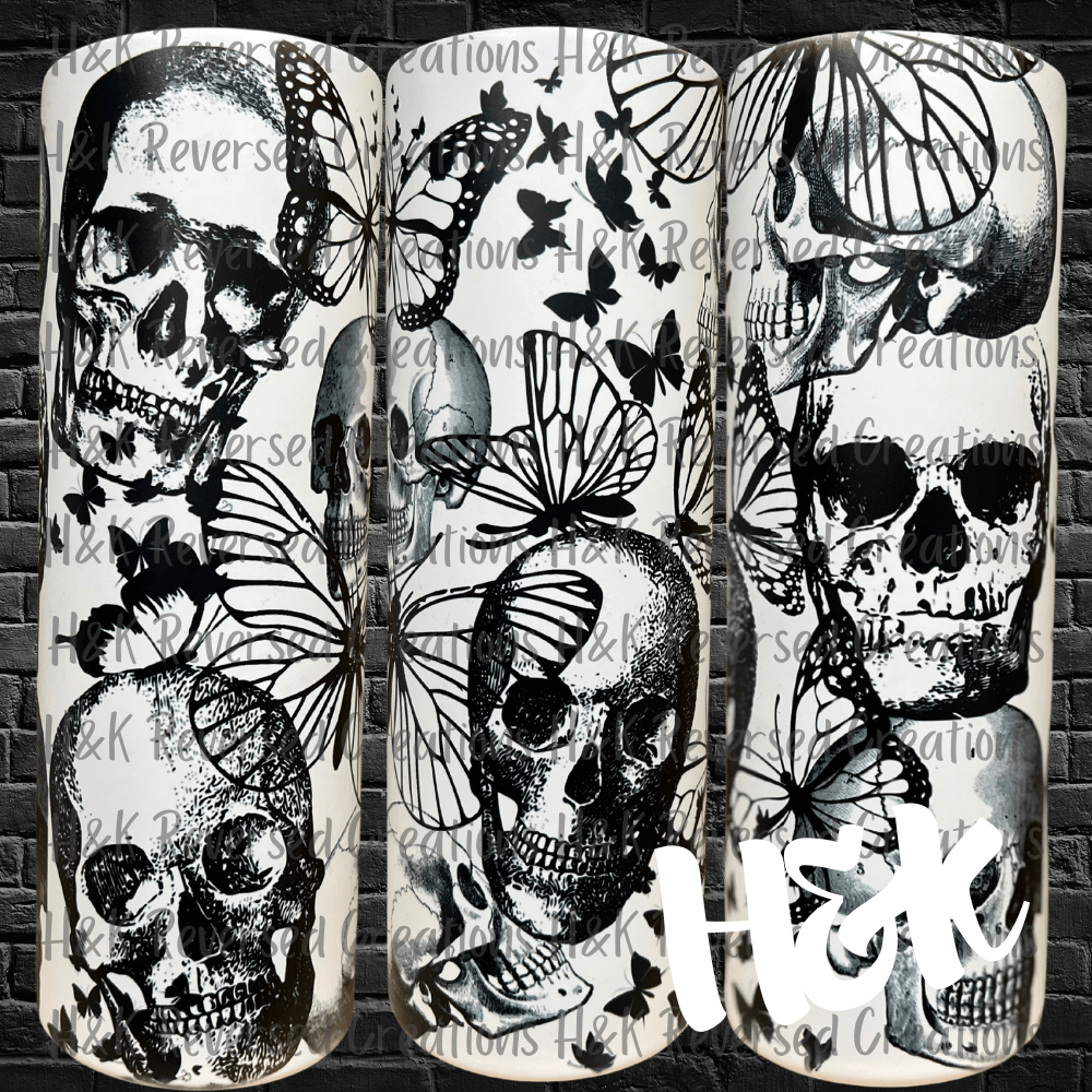 Glow In The Dark Skull Tumbler - H&K Reversed Creations 