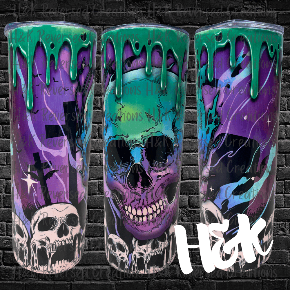 Melting Skull Tumbler - H&K Reversed Creations 