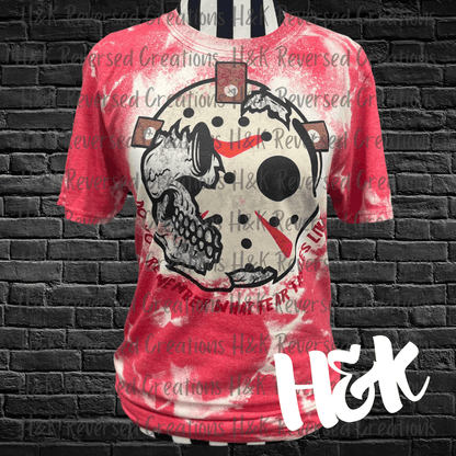 Red Jason Bleached Tee - H&K Reversed Creations 