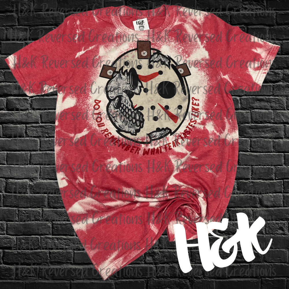 Red Jason Bleached Tee - H&K Reversed Creations 