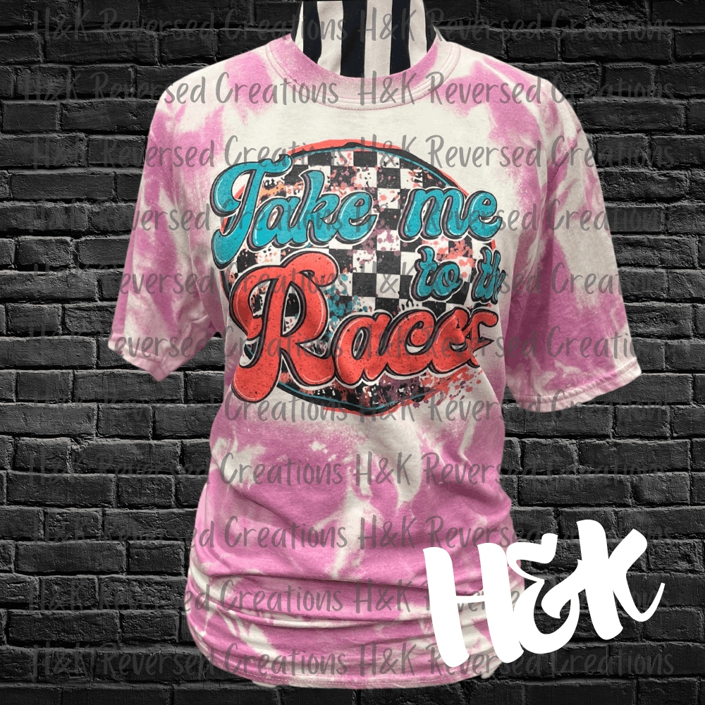 Take Me To The Races Bleached Tee - H&K Reversed Creations 