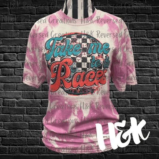 Take Me To The Races Bleached Tee - H&K Reversed Creations 